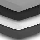 BaeBae Goods Crib Sheets for Baby Boys and Girls, 4 Pack, Soft and Breathable Jersey Knit Fitted Sheet Set, Cute Gender Neutral Nursery Mattress Bedding, Universal Fit (Solid Greys)
