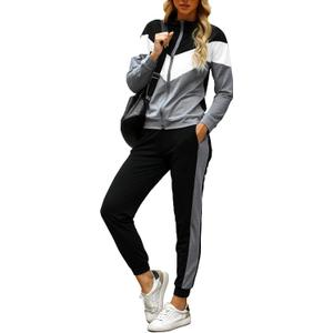 Marvmys Women's Tracksuit Set 2 Piece Sweatsuit Outfits Long Sleeve Zip Up Lounge Jogger Set with Pocket S