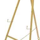 Gold Floor Easel Stand, 2PCS 46.5" Tall Metal Portable Large Golden Wedding Easel Stand with Adjustable Hooks for Wedding Sign Welcome Weddings Coffee Shop Exhibition (48*110cm with 6 holes)