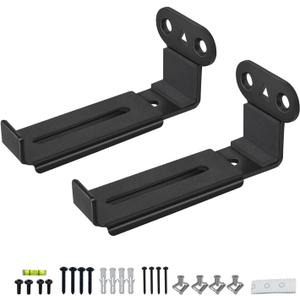 Soundbar Wall Mount,All Metal Sound Bar Mounts Under TV for Sonos,Samsung, Bose, Vizio, LG, Sony, JBL and More,Depth Adjustable 3.7-6.3, Hold up to 30 lbs,HD-118,2 Packs,Black
