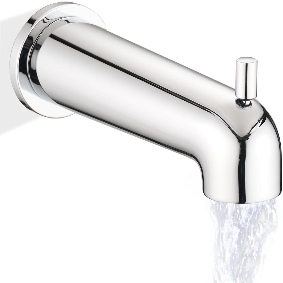 7 Inch Slip on Bathtub Spout with Diverter, Compatible with Moen 3839/3853,Extra Long Diverter Tub Spout Fits 1/2" Copper Tube(5/8" Diameter),Chrome