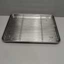 Stainless Steel Baking Sheet Tray Cooling Rack with Silicone Baking Mat Set, Cookie Pan with Cooling Rack, Set of 6 (2 Sheets + 2 Racks + 2 Mats), Size 16 x 12 x 1 Inch, Easy Clean