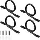 Yookeer 4 Pcs 1.5 Inch Diameter Curtain Rod Brackets Holder, Hand Forged Metal Curtain Rod Wall Hanger Rustic Closet Support with Screws for Rods Ceiling Blinds Drapes Wall Hook (Black)