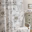 Farmhouse Floral Cotton Shower Curtain, Vintage Black Pattern Rustic Shower Curtains for Bathroom, 72x72