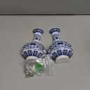 Chinese Blue and White Porcelain Wall Vases for Flowers, Set of 2 Handmade Chinoiserie Ceramic Wall Hanging Vases, Home Dcor for Living Room, Bookshelf, and Indoor Ceramic Decor (Shape 1)