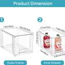 Vtopmart 4Pack Large Stackable Kitchen Pantry Storage Drawers, Clear Organizer Bins with Handles, Acrylic Drawer Organizers for Kitchen Pantry, Bathroom Undersink, Cabinet Organization and Storage