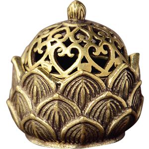 Gold Lotus Incense Burner Vintage Flower Incense Holder Incense Cone Burner for Home Fragrance Decoration (4 * 4.1CM)
