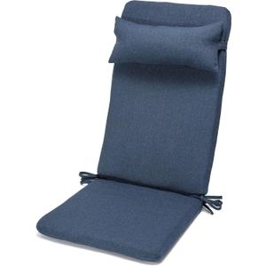 Klear Vu Rumba Adirondack Outdoor Chair Cushion with Ties for Patio Furniture, Water-Repellant and UV Resistant, Premium Fabric, Back Pillow and Headrest, 20"x20", 3 Piece Set, Indigo