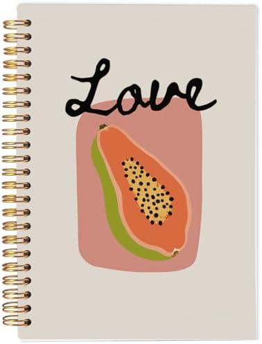 Ecezatik Fruit of the Spirit Love Papaya Notebook Journal, Christian Notebook Journal, Inspirational Christian Gifts for Women, Cute Office Supplies, Spiral Notebook 5.5x8.3, 4Pack