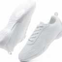 White Cheer Shoes for Girls Womens Cheer Shoes Youth Girls Cheerleading Shoes Competition Gear Dance Tennis Sports Training Athletic Comfortable Flats Breathable Soft Kids Cheer Sneakers (4.5)