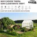 TARPAL 20'x30' Semi Clear White Tarp Waterproof Green House Cover with Grommets 7.5mil Clear Poly tarps for Gardening,Farm, Garden,Chicken Coops，Outdoor