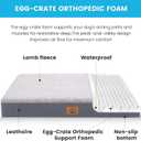 Sunheir Orthopedic Dog Bed for Medium Dogs, Waterproof Deluxe Plush Dog Crate Bed with Removable Washable Cover & Anti-Slip Bottom, Egg Crate Foam Pet Bed Mat, Grey, (30.0" L x 20.0" W x 3.0" Th)