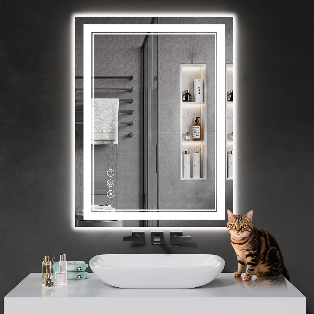 32"x24" LED Bathroom Mirror with Lights,Anti-Fog,3 Color Modes