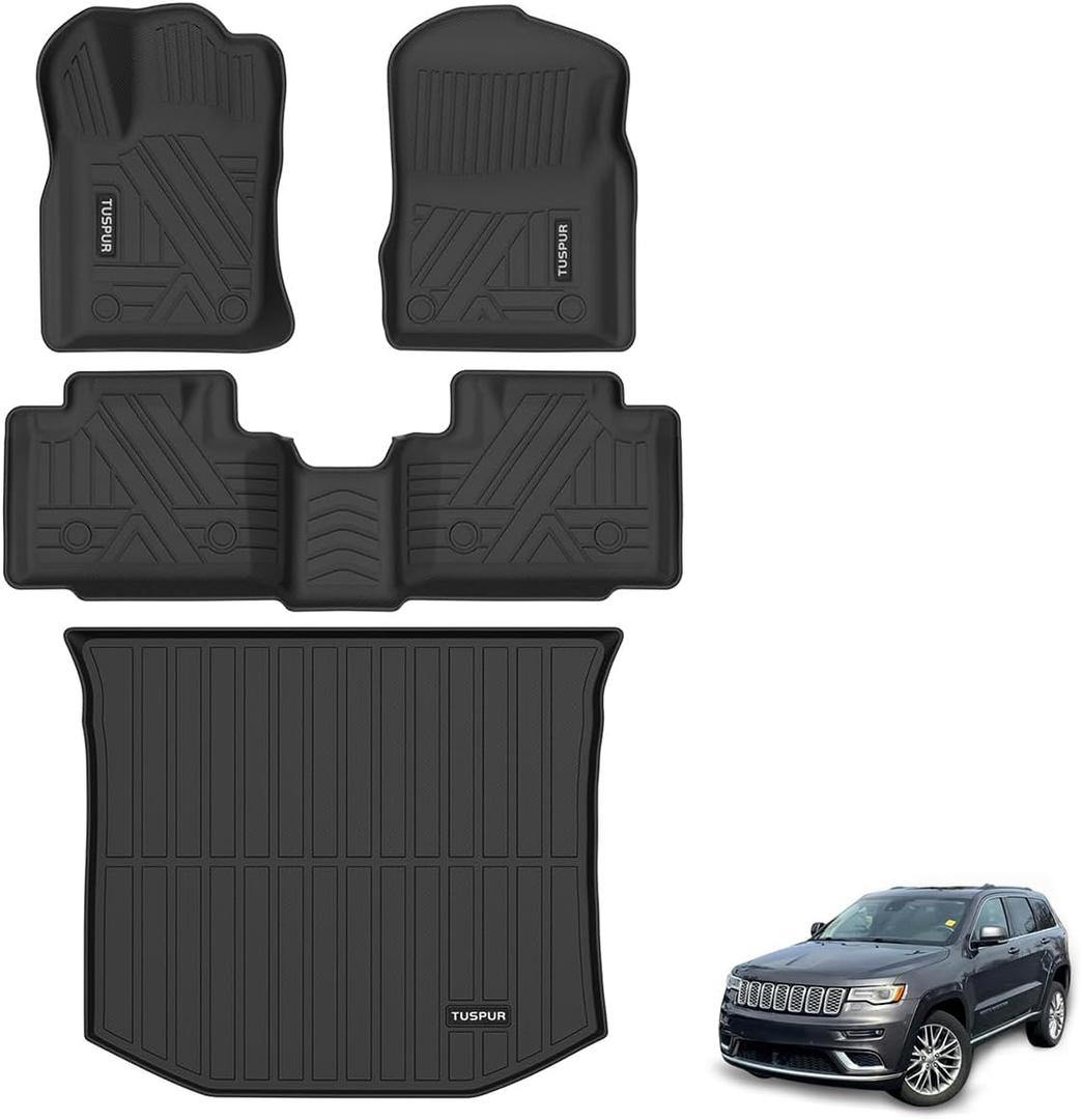 for Jeep Grand Cherokee Floor Mats 2016-2021 & 2022 WK (5-Seater) - All-Weather Waterproof Car Floor Mats & Cargo Liner, (NOT for GC Limited, WL74 or L 3-Row)
