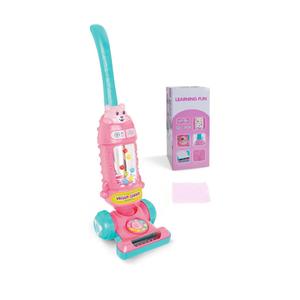 FS Kids Vacuum Toy That Really Works with Lights & Sounds, Pretend Play Toy Vacuum for Toddlers 1-3, Toddler Vacuum Toys for Ages 18M+ Girls, Cleaning Toy with Ball-Popping, Pink