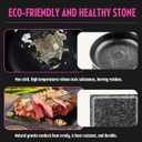 Artestia Hot Stone Steak Cooking Set 2 Natural Granite Grill Stones + 1 Bamboo Tray +1 Salad Plate & 3 Sauce Bowls Indoor/Outdoor BBQ Sizzling Steak & Seafood Grilling Gift