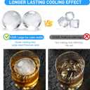 Ice ball maker mold For Whiskey And Cocktails 2.5inch Round ice cube mold with Lids Easy Release Silicone Sphere Ice Cube Tray Perfect For Chilling Beverages Drinks And Bourbon 2PCS/8 Ice balls