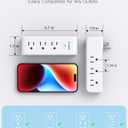 Surge Protector Outlet Extender with Rotating Plug, 9 AC Multi Plug Wall Outlet Expander, 1800J Wall Charger, 3-Sided Power Strip Electrical Plug Adapter Outlet Splitter for Home Office College Dorm