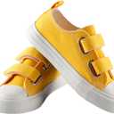 Toddler Boys and Girls Low Top Canvas Adjustable Strap Sneakers (10 Narrow Toddler)