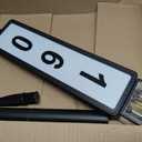Solar Address Sign for Outside, Lantern-Style Solar Powered House Number Sign with Stake, 3 Lighting Modes, LED Illuminated Address Plaque Waterproof for Yard Lawn Garden