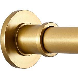 BRIOFOX Shower Curtain Rod Adjustable 18-64 Inch, No Drilling Non Slip Stainless Steel Spring Tension Curtain Rod for Window or Bathroom, Sunset Gold