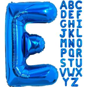 40 Inch Blue Letter E Balloons Alphabet E Letter Balloons Foil Mylar Big Letter Balloons for Birthday Party Anniversary New Year Graduation Wedding Decorations