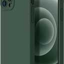 Designed for iPhone 12 Pro Case - Upgraded Enhanced Camera Protection - Soft Microfiber Lining Inside - Liquid Silicone Shockproof Protective Phone Case 6.1" for Men Women Girls - Army Green