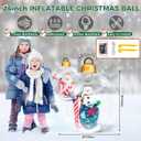 Inflatable Christmas Snowman Ball, 24 Inch Large Inflatable Outdoor Decorations Balls, Christmas Xmas Blow Up Ball for Yard (2-red&Green)