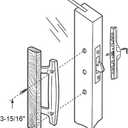 ALLYWASAI Patio Sliding Patio Door Handle Set with Mortise Lock, Key Cylinder and Keeper, Wood Handle Lock Set Fits Door Thickness from 1-1/2" to 1-3/4", 3-15/16" Screw Hole Spacing, Keyed, White
