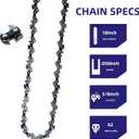 5 Pack 18 Inch Chainsaw Chain 62 Drive Links .050" Gauge, 3/8" Pitch Replacement Chains Compatible with Ryobi, Kobalt, Echo, Poulan, Craftsman and more