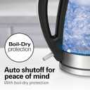 Hamilton Beach 1.7L Electric Kettle, Water Boiler & Heater, LED Indicator, Built-In Mesh Filter, Auto-Shutoff & Boil-Dry Protection, Cordless Serving, Clear Glass (40864)