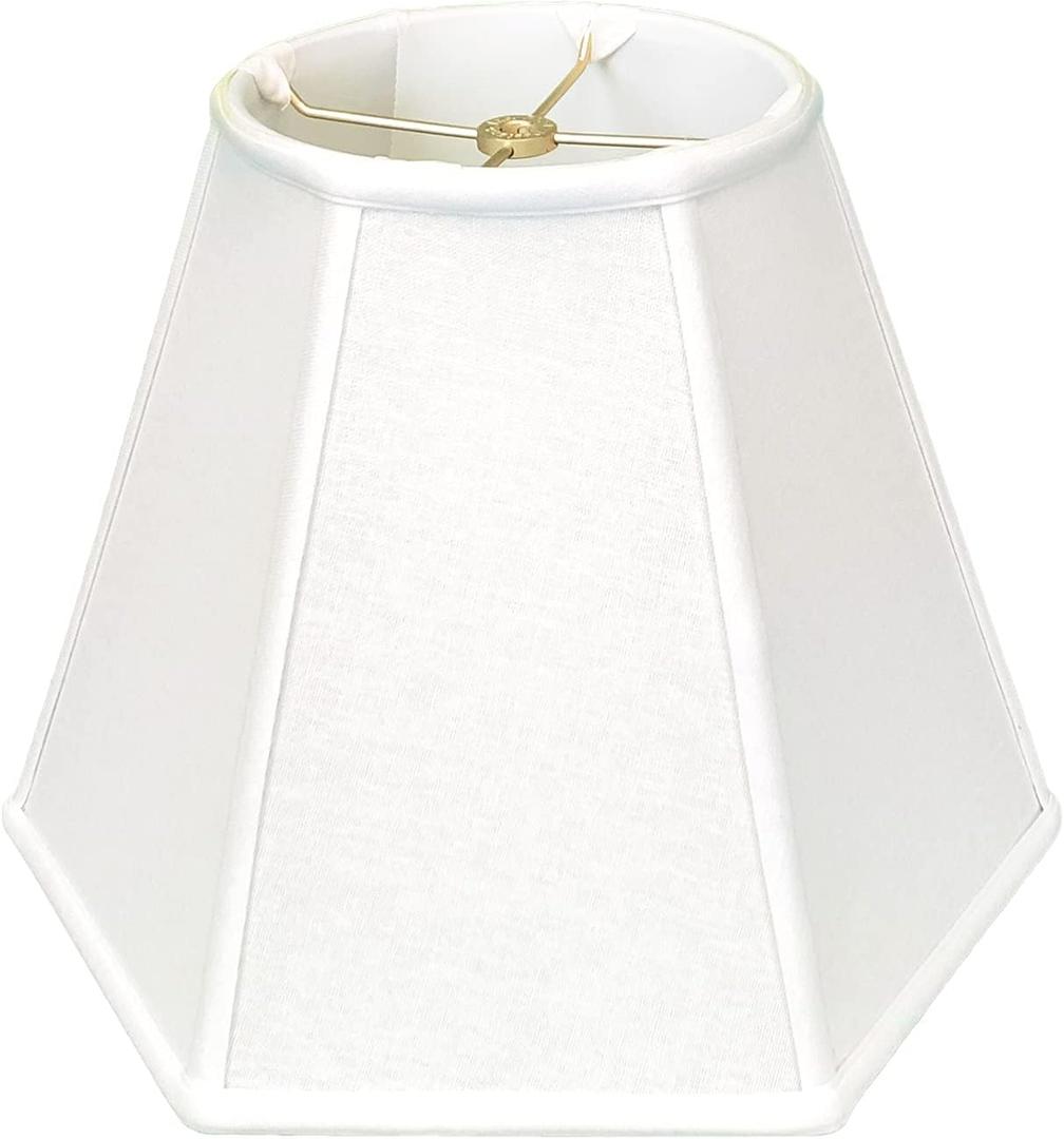 Royal Designs Hexagon Basic Lamp Shade, Linen White, 8" x 16" x 12, BS-733-16LNWH