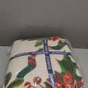 EVENHUG King Size Quilt Christmas Theme Bedding Set with Pillow Shams Reversible Red Floral Bedspread Coverlet Lightweight Christmas Holiday Bed Cover for Bedroom Home Decoration (106"x96") (White)