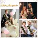 12 Pcs Prom King Queen Crowns Set with Sashes Prom Court Crown Tiara Sash for 2025 Graduation Party Cosplay (Black)