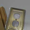Metal Wall Plate for Electrical Outlets, Decorative Antique Brass Switch Plates Outlet Cover, Light Switch Cover Plate, 1-Gang Wall Plates (Duplex Outlet, 6 Pack)