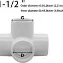1-1/2 Tee PVC Fitting 4 Way Elbow Connector, Furniture Grade 90 Degree Elbow Side Outlet, PVC Corner Fittings for Building Furniture Greenhouse Shed Pipe Fittings Tent Connection (Pack of 8)