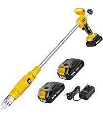 Ecarke Brushless Electric Weed Puller, Compatible with DeWalt 20V Battery, 40" Long Handle Stand Up Weeder with Spring Eject & 3-Claw Steel Head, Dandelion Lawn Garden Tool 