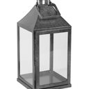 allen + roth 8.7-in x 18-in Galvanised Metal Pillar Candle Outdoor Decorative Lantern