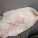 KICMOR 5x8 Area Rugs for Living Room, Light Pink and White Fluffy Shag Large Fuzzy Plush Soft Bedroom Carpets, Indoor Floor Shaggy Checkered Rug for Kids Baby Girls Room Playroom Nursery Home Decor