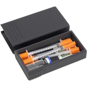 10ml Ultra-Compact Case for Insulin and Peptide Vials | Room for Syringes and Skin Prep Wipes | Injection Travel Kit