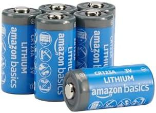 Amazon Basics 4-Pack Non-Rechargeable CR123A Lithium Batteries, 3 Volt, Up to 10-Year Shelf Life
