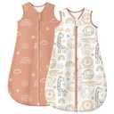 Yoofoss Baby Sleep Sack 6-12 Months TOG 1.0 Baby Wearable Blanket, 2 Pack 100% Organic Cotton Infant Toddler Sleeping Sack 2-Way Zipper Lightweight Sleep Sack (Medium)