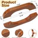 2 Pcs Teak Handrail Wooden Handles Solid Teak Grab Handle Brown Wood Handrail with Screws and Nuts for Marine RV Boating Armrest Accessories