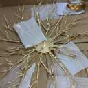 Crystal Tree Branches Chandeliers Luxury Round Raindrop Pendant Light Fixture Ceiling Hanging Light for Dining Room Bedroom Living Room Entryway D31.5 Gold