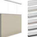 Changshade Blackout Top Down Bottom Up Cellular Shades, Cordless Honeycomb Blinds for Bedroom, Nursery & Bathroom, Total Privacy, 34.5" W × 72" H,Beige