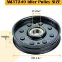 2 Pack AM37249 Pulley Replaces John Deere AM37249 Idler Pulley John Deere AM37249 for John Deere GT235 GT275 GTX38 LX176 S2554 X300 Tractor