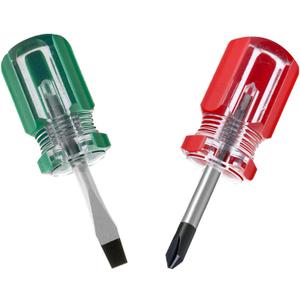 Buspoll Stubby Screwdriver  Compact Short Screwdriver for Tight Spaces, Durable Chrome-Plated Steel Construction, Easy to Use, Versatile Tool. (Medium)
