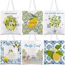 Paterr 6 Pcs Tote Bags Beach Travel Souvenir for Women