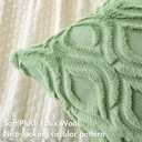 MIULEE Spring Sage GreenThrow Pillow Covers 22x22 Inch, Neutral Soft Plush Faux Wool Solid Couch Pillows Euro Shams Set of 2, Decorative Farmhouse Boho Cushion Covers for Sofa Living Room Bed Home Decor