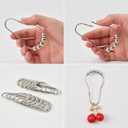 12 Pieces Cherry Shower Curtain Hooks for Bathroom Shower Rods, Stainless Steel Cherry Pendant Bathroom Decorations Curtain Rings Set (Red Cherries)